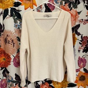 Small Loft White Knit Sweater